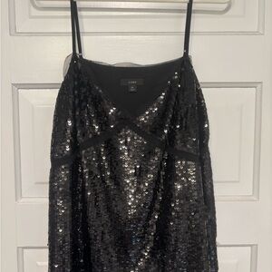 J. Crew Black Sequin Top